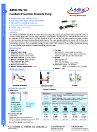 Thumbnail of document Data Sheet - ADT997 Handheld Hydraulic Pressure Pump